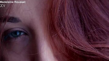 Redhead Teases in Nylon Stockings with Ballgags and Toys