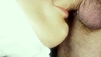 Suggestive Halloween deepthroat semen shots outdoors