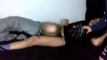 Fucking her wildly before bedtime!