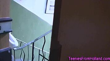 Braces teen ends up drenched in thick jizz outdoors