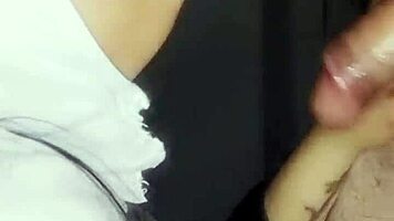 Suggestive Halloween deepthroat semen shots outdoors