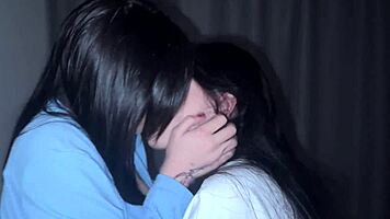 Suggestive lesbian lovers reunite for intense wet pussy play