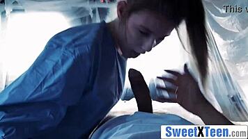 Teen Nurse Rides Old Patient's Monster Cock Hardcore in Hospital
