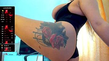 Blonde webcam model teases big tits and sexy ass