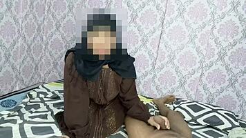 hijab muslim babe boldly rides huge cock in intense doggystyle