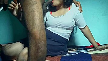 i'm cute desi girl sucking hard then riding lover's cock missionary moaning tight