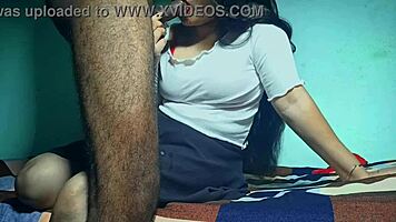 i'm cute desi girl sucking hard then riding lover's cock missionary moaning tight