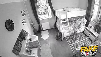 Fake Hostel Freckled Blonde Big Natural Tits Red Nipples Rimmed Fucked Rough Dorm