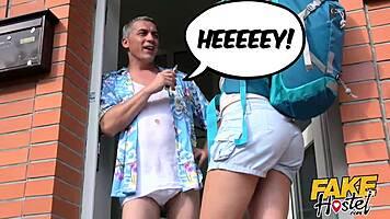 Fake Hostel Freckled Blonde Big Natural Tits Red Nipples Rimmed Fucked Rough Dorm