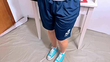 Blonde uniform beauty surrenders to black creampie thrill in school