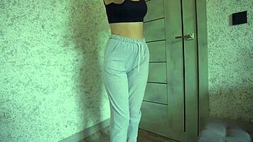 desperate pee drenches sweatpants in kinky thrill