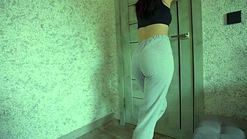 desperate pee drenches sweatpants in kinky thrill