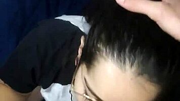 Pretty Brunette Deepthroats Sloppily with Perfect Ass and Pussy