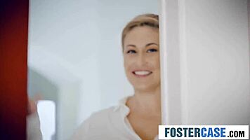 Blonde milf joins teens in hardcore group pussy pounding