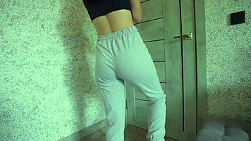 desperate pee drenches sweatpants in kinky thrill