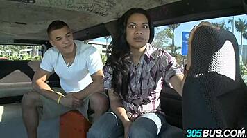 hot long-haired dominican babe fucked hard outdoors