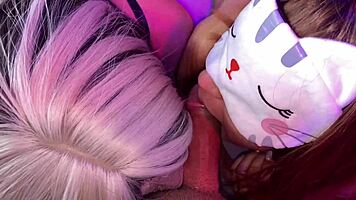 Unicorn Girlfriend Rides Cock to Creampie While Bisexual Wife Films Licking Pussy