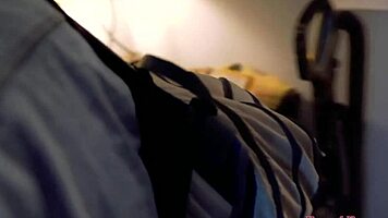 Blue haired Raven gets fingered deep then fucked hard till she swallows every drop!