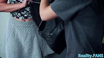 Real teen pussy stretched wide in intense closeup fuck