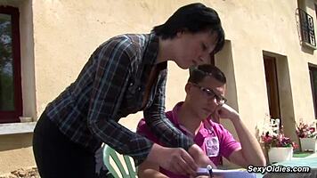 Sexy French housewife Lucie Luke takes anal outdoors in garden 🌳🍑😏