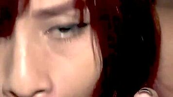 brunette latina petite moans bent over doggystyle to facial finish