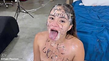 no mercy 😈 sussy sweet chokes on puke piss and gets fisted roughly in extreme domination frenzy