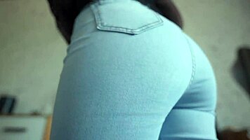 jeans facesitting pov with perfect big ass shaking and dirty talk goddess worship!