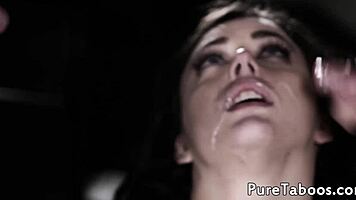 petite cutie takes gangbang pounding on all fours