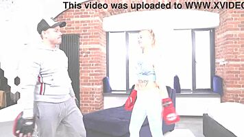 Trainer's Friends Double Penetrate Boxer Girl Workout