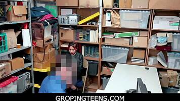 hot asian milf fucks guard to free young shoplifter