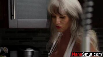 Granny seduces young guy with intense blowjob thrill