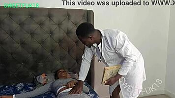 oh damn this doctor rips my clothes and pounds my young pussy with his huge black cock doggystyle!