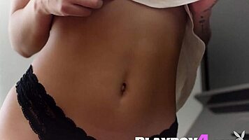 Uma Jolie Strips Lingerie Shows Petite Tits Big Ass