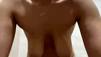 she squirts hard riding cock in risky public bathroom bang