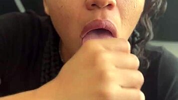 stepsisters hot best friend brunette gives sloppy deepthroat blowjob pov