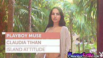 I adore glamorous latina claudia tihan's big boobs naked pool posing