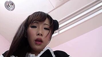 petite japanese cosplay teen small tits sloppy dildo masturbation