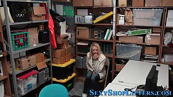Shoplifter Blonde Swallows Cum After Hardcore Caught Fuck