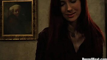 Owners mark new slave's pussy permanently on arrival