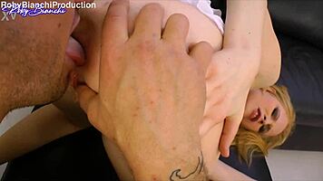 russian blonde takes omars monster cock deep in ass with fingering