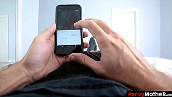 hot blonde cougar catches young guy with her naughty private pics