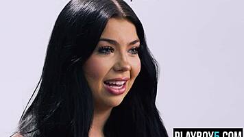 Aussie holly day fingers pussy to explosive orgasm post-interview