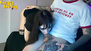 hey check this horny alternative babe deepthroating and face fucked sloppy