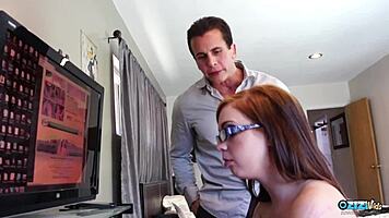 Stepdaughter Studies Hard on Big Cock Doggystyle Titty Fuck Cumshot