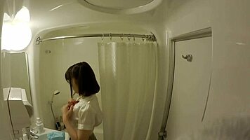 chubby japanese idol sneaks bukkake facials in akiba underground photoshoot