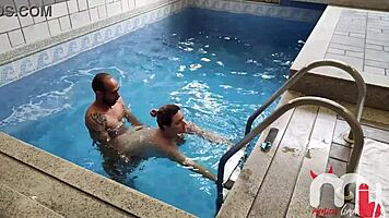 pregnant horny wife fucks her trainer while cuck films the creampie mess