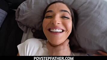 blindfolded teen emily willis sucks and fucks stepdad's throbbing cock pov