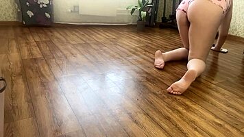 spy on huge tits babe cleaning house then pound her fat ass doggystyle hard