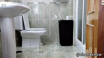 toilet deepthroat fetish makes her gag hard!