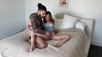 tiny slut rides huge cock filled with hot sperm